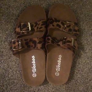 Leopard print sandals